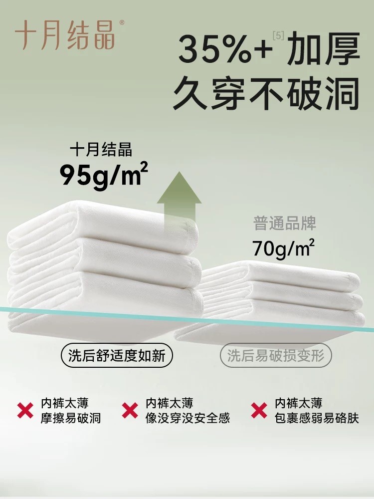 十月结晶一次性内裤：无菌守护   云朵触感，告别洗晒烦恼！