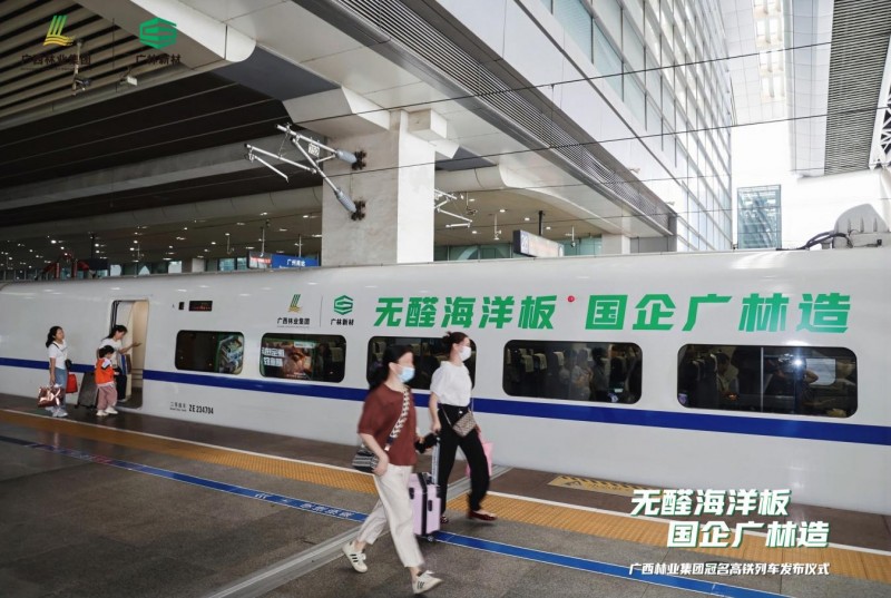 享“中国速度”用“国民好板”广西林业集团冠名高铁专列启航